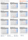 Kalender 2011 mit Ferien und Feiertagen Bolivien