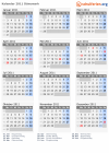 Kalender 2011 mit Ferien und Feiertagen Dänemark