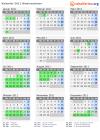 Kalender 2011 mit Ferien und Feiertagen Niedersachsen