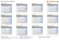 Kalender 2011 mit Ferien und Feiertagen Dschibuti
