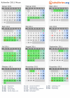 Kalender 2011 mit Ferien und Feiertagen Nizza