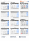 Kalender 2011 mit Ferien und Feiertagen Großbritannien