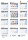 Kalender 2011 mit Ferien und Feiertagen Indonesien