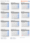 Kalender 2011 mit Ferien und Feiertagen Irland
