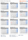 Kalender 2011 mit Ferien und Feiertagen Kongo, Rep.