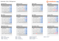 Kalender 2011 mit Ferien und Feiertagen Philippinen