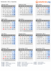 Kalender 2011 mit Ferien und Feiertagen Sambia