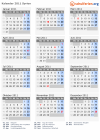 Kalender 2011 mit Ferien und Feiertagen Syrien