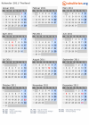 Kalender 2011 mit Ferien und Feiertagen Thailand