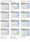 Kalender 2012 mit Ferien und Feiertagen Äquatorialguinea