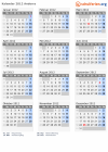 Kalender 2012 mit Ferien und Feiertagen Andorra