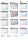 Kalender 2012 mit Ferien und Feiertagen Bolivien