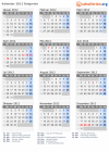 Kalender 2012 mit Ferien und Feiertagen Bulgarien