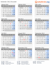 Kalender 2012 mit Ferien und Feiertagen Burundi