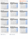 Kalender 2012 mit Ferien und Feiertagen China