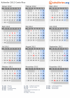 Kalender 2012 mit Ferien und Feiertagen Costa Rica
