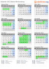 Kalender 2012 mit Ferien und Feiertagen Baden-Württemberg