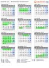 Kalender 2012 mit Ferien und Feiertagen Mecklenburg-Vorpommern
