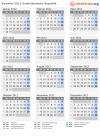 Kalender 2012 mit Ferien und Feiertagen Dominikanische Republik