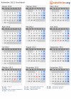 Kalender 2012 mit Ferien und Feiertagen Dschibuti