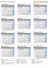 Kalender 2012 mit Ferien und Feiertagen Eritrea