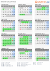 Kalender 2012 mit Ferien und Feiertagen Amiens