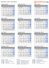 Kalender 2012 mit Ferien und Feiertagen Georgien