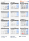 Kalender 2012 mit Ferien und Feiertagen Grönland