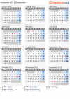 Kalender 2012 mit Ferien und Feiertagen Guatemala