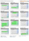 Kalender 2012 mit Ferien und Feiertagen Flevoland (mitte)