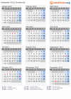 Kalender 2012 mit Ferien und Feiertagen Honduras