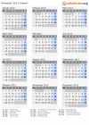 Kalender 2012 mit Ferien und Feiertagen Island