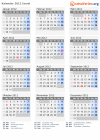 Kalender 2012 mit Ferien und Feiertagen Israel