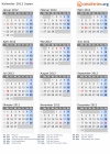 Kalender 2012 mit Ferien und Feiertagen Japan
