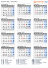 Kalender 2012 mit Ferien und Feiertagen Kolumbien