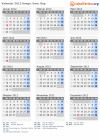 Kalender 2012 mit Ferien und Feiertagen Kongo, Dem. Rep.