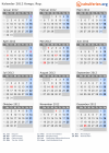 Kalender 2012 mit Ferien und Feiertagen Kongo, Rep.