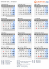 Kalender 2012 mit Ferien und Feiertagen Kroatien