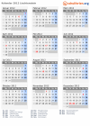 Kalender 2012 mit Ferien und Feiertagen Liechtenstein