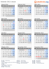 Kalender 2012 mit Ferien und Feiertagen Litauen