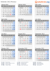 Kalender 2012 mit Ferien und Feiertagen Monaco