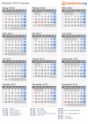 Kalender 2012 mit Ferien und Feiertagen Panama