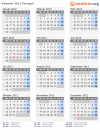 Kalender 2012 mit Ferien und Feiertagen Portugal