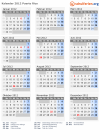 Kalender 2012 mit Ferien und Feiertagen Puerto Rico