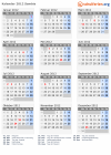 Kalender 2012 mit Ferien und Feiertagen Sambia