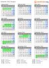 Kalender 2012 mit Ferien und Feiertagen Aargau