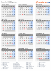 Kalender 2012 mit Ferien und Feiertagen Spanien