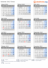 Kalender 2012 mit Ferien und Feiertagen Türkei