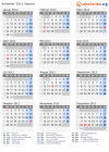 Kalender 2012 mit Ferien und Feiertagen Zypern