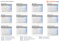 Kalender 2013 mit Ferien und Feiertagen Ägypten